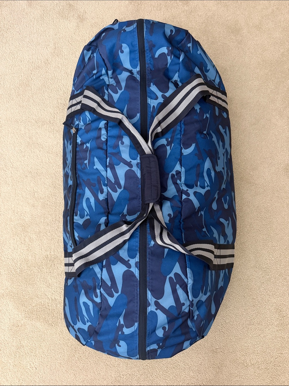 Pottery Barn Kids Blue Camo Rolling Duffel Bag